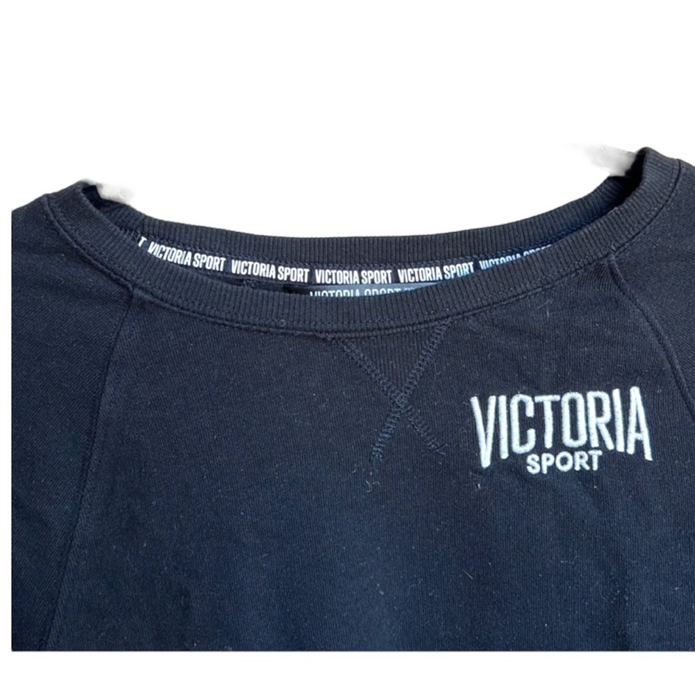 Victorias Secret Sport Womens Short Sleeve Crop Top Yoga Exercise XS Black